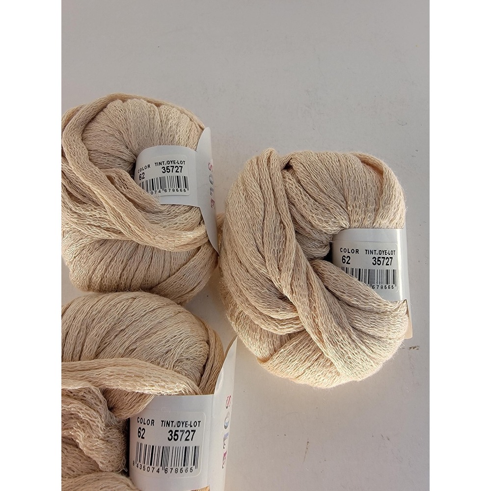 Katia Sole Yarn Lot of 3 Color 62 Dye Lot 35727 Discontinued Cotton Nylon Match - Picture 5 of 5